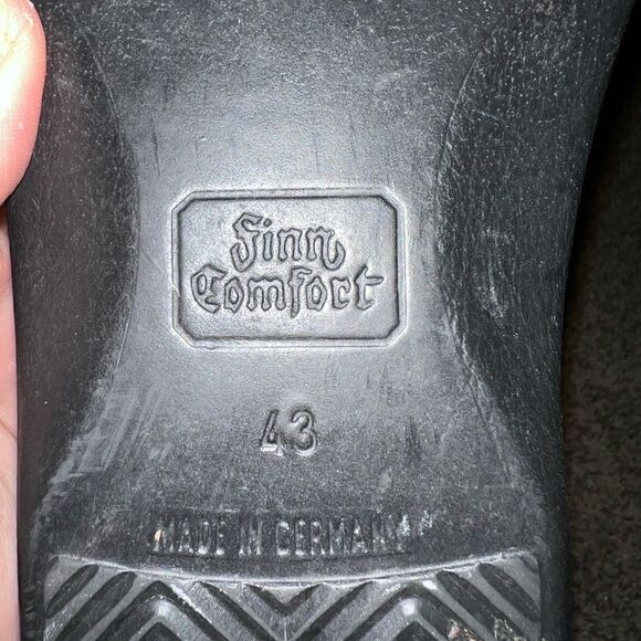 Finn Comfort made in Germany black leather flip flops size 43 EU/ M 9.5/W11.5 - Picture 9 of 9